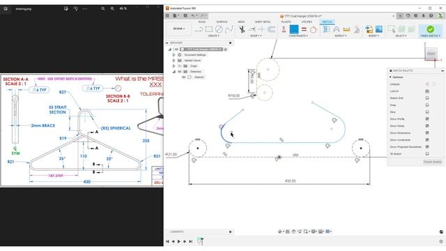 Coat Hanger and the limitations of Offset in Sketch with Fusion 360 смотреть онлайн