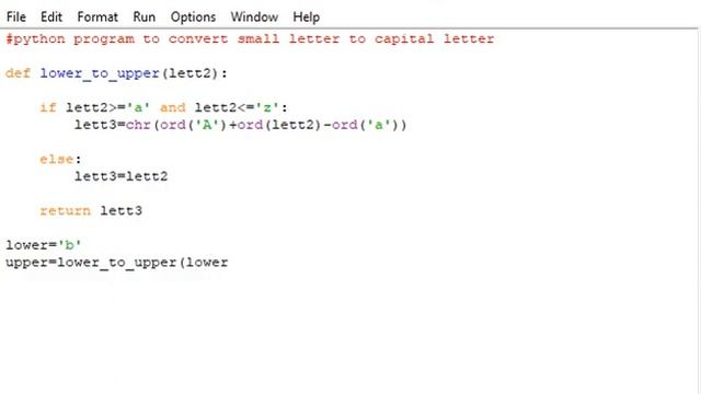 python program to convert small letter to capital letter смотреть онлайн
