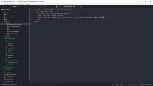 Angular 2 Input Mask смотреть онлайн