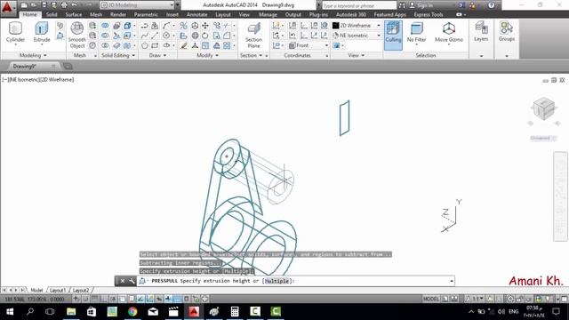 3D drawing using Autocad 2014 | Exercise 4, page 26 смотреть онлайн