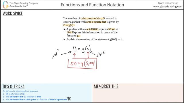 The Number Of Cubic Yards Of Dirt, D, Needed To Cover A Garden With Area A ... SOLVED QUESTION