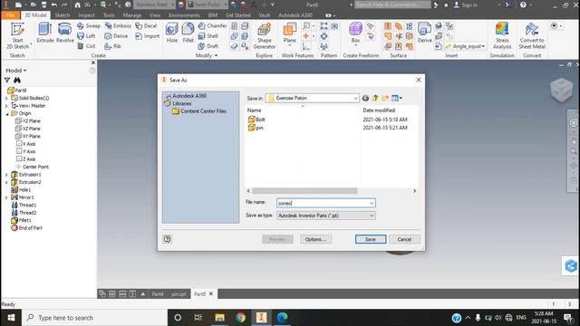 How To Draw And Assembly A Piston In Autodesk inventor Part 1 смотреть онлайн