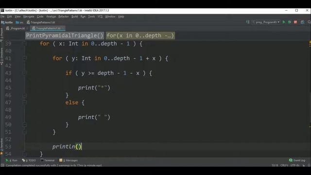 triangle patterns v1 in kotlin смотреть онлайн