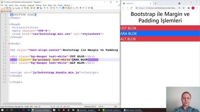 Web Tasarım Temelleri 23 - Bootstrap ile Margin ve Padding Ayarları смотреть онлайн