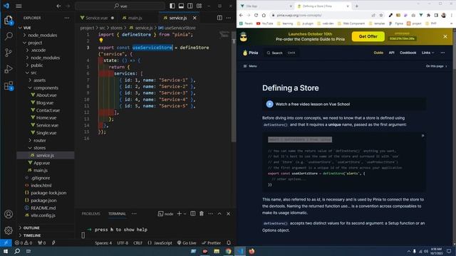 Pinia install and use pinia store data in multiple page vue js 3 смотреть онлайн