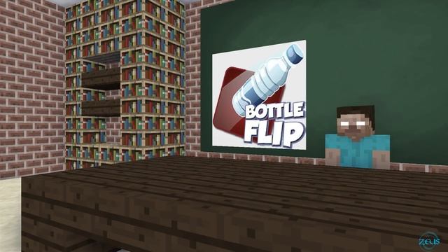 Monster School : EPIC BOTTLE FLIP CHALLENGE - Minecraft Animation смотреть онлайн