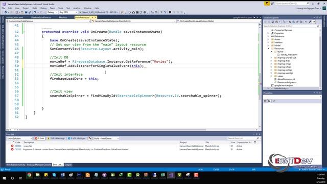 Xamarin Android Tutorial Searchable Spinner with Firebase смотреть онлайн