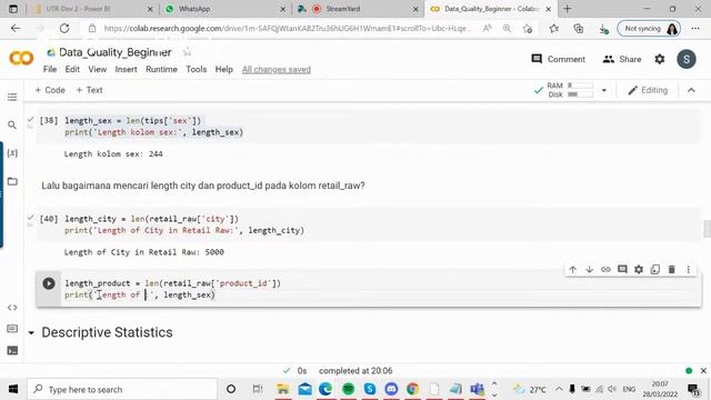 Live Session #6 - Data Quality with Python for Beginner смотреть онлайн