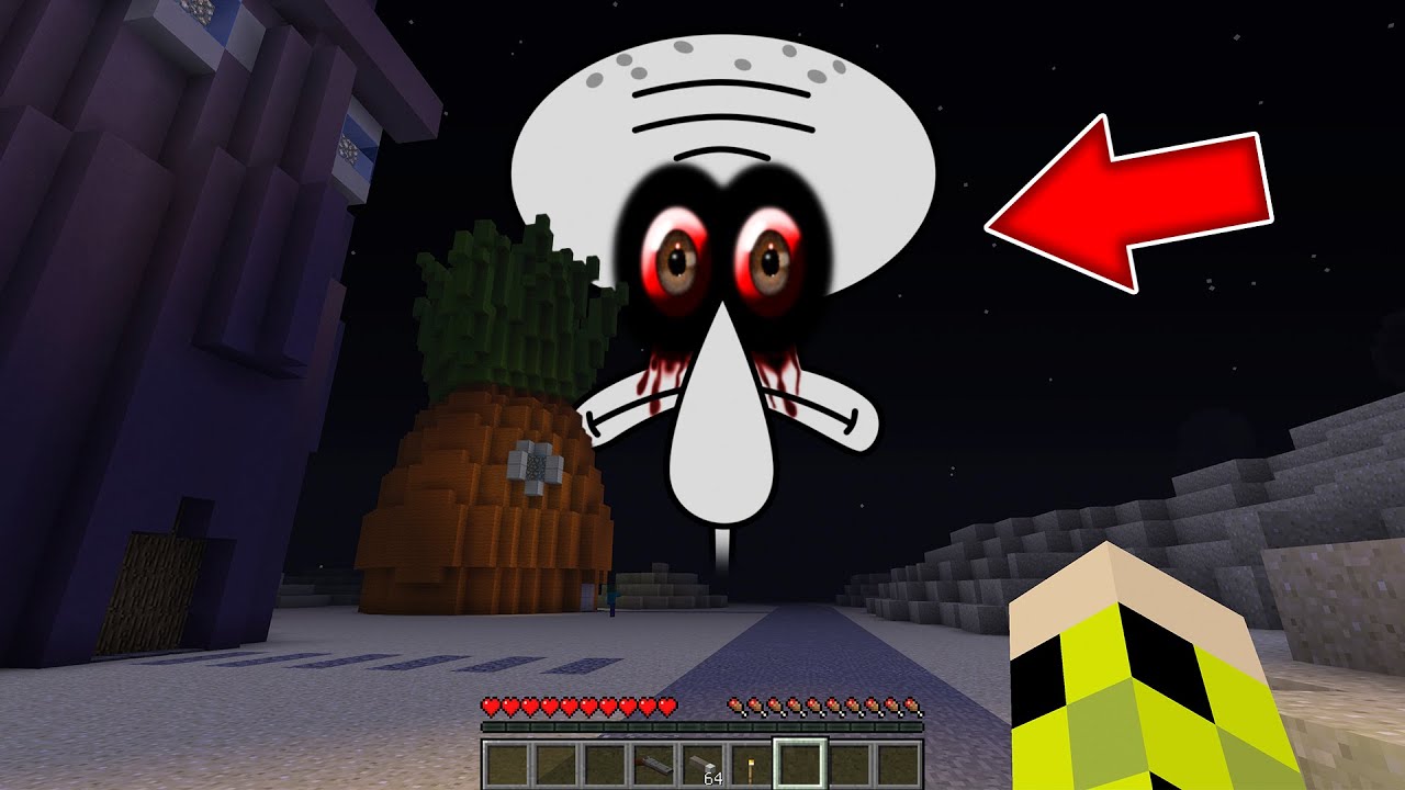 Я призвал СКВИДВАРД КРИПИПАСТА в своем мире МАЙНКРАФТ ! Как призвать SQUIDWARD CREEPYPASTA MINECRAFT