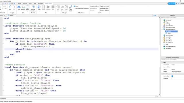 How to Make Admin Commands 4 (Invisible) - Roblox Studio Tutorial смотреть онлайн