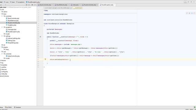 Интернет магазин с нуля на php Выпуск №14 Класс обработки исключений запись ошибок смотреть онлайн