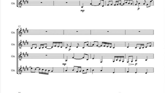 Dance Suite No.1 for Guitar Quartet (2020) - Trần - Score Video смотреть онлайн