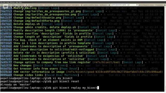Uso avanzado de "git bisect" смотреть онлайн
