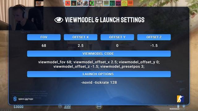 Ropz - CS2 SETTINGS 2023 | SENSITIVITY, CROSSHAIR, VIDEO SETTINGS, VIEWMODEL & EQUIPMENT