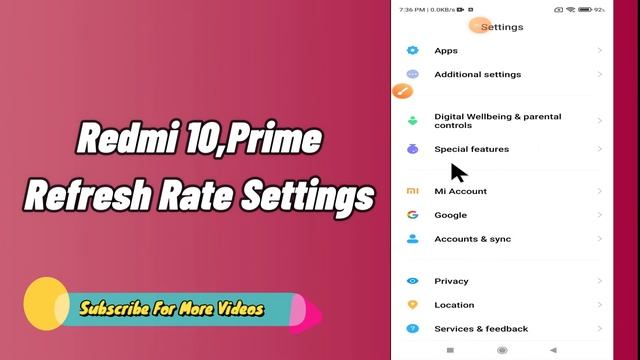 Redmi 10,Prime Refresh Rate Settings || How to Display refresh rate on screen смотреть онлайн