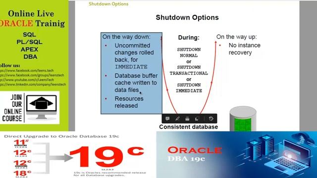 Oracle DBA 19c Online Live Training by LT IT: Oracle Database Shutdown Modes смотреть онлайн