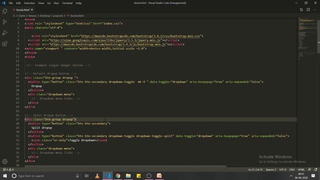 Bootstrap tutorials--Glyphicons, Button Group Drop-downs - Button drop-down смотреть онлайн