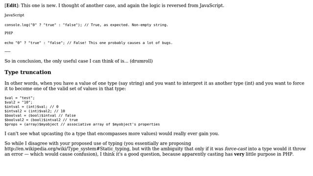 Type casting variables in PHP, what is the practical reason for doing this? (5 Solutions!!) смотреть онлайн
