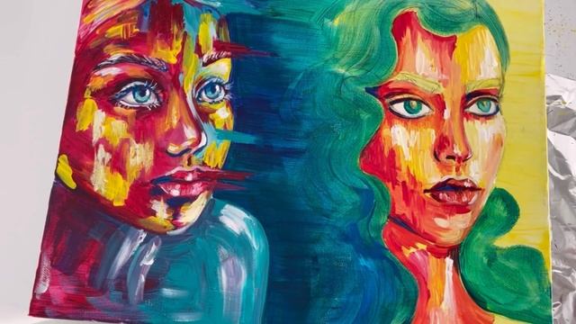 Painting Faces At Home, How To Paint A Colorful Portrait, Part 2 смотреть онлайн