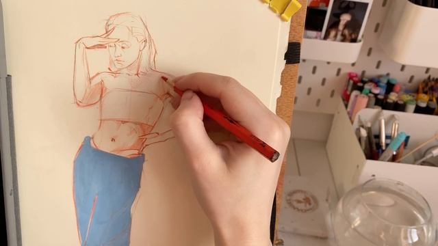 Как рисовать тело в полный рост?! Цветные карандаши и акриловые маркеры. смотреть онлайн