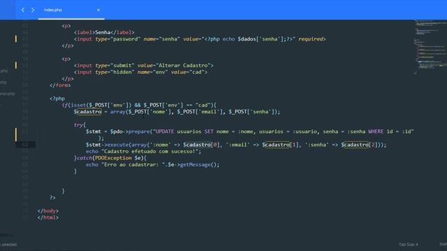 CONSULTA NO BANCO COM PDO E PHP #3 - ALTERANDO REGISTRO смотреть онлайн