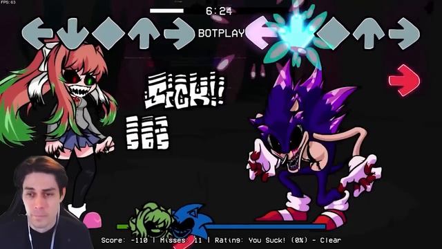 СОНИК.EXE VS МОНИКА.EXE В FNF ! - Friday Night Funkin' Sonic.EXE VS Monika.EXE смотреть онлайн