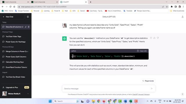 Introducing Python in Excel - Financial Analysis Dashboard using Python + Excel + ChatGPT Part 1 смотреть онлайн