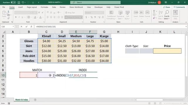 Excel Learning - INDEX AND MATCH FUNCTIONS - (with exercise file) смотреть онлайн