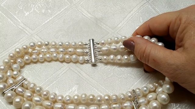 Переделка бус. Жемчуг 3 нити смотреть онлайн