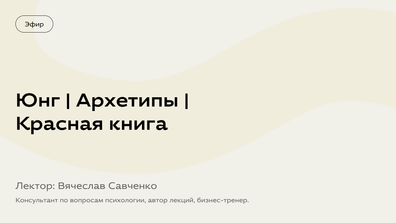 Юнг | Архетипы | Красная книга. Вячеслав Савченко – политолог, историк философии, бизнес тренер
