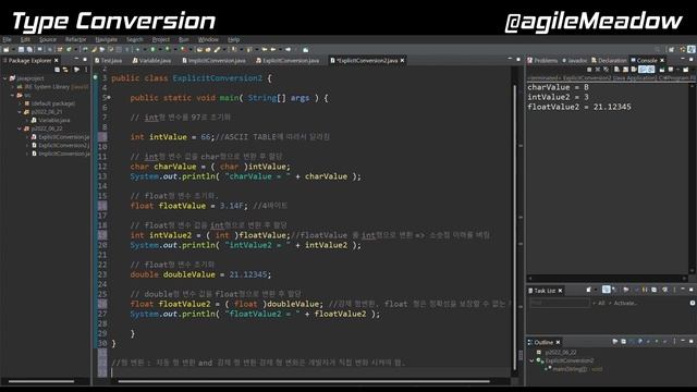 Java with Eclipse : Type Conversion смотреть онлайн