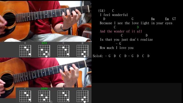 Wonderful Tonight - Guitar Karaoke with Tab (Guitar Lesson: Solo + Chords) + Harmony смотреть онлайн