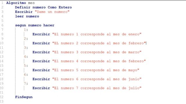 que pida un número del 1 al 12 y diga el nombre del mes смотреть онлайн