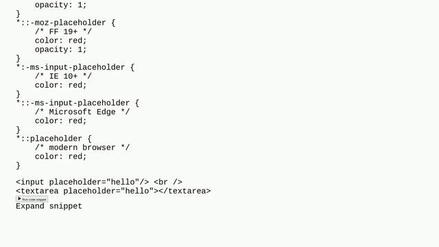 Change an HTML input's placeholder color with CSS смотреть онлайн