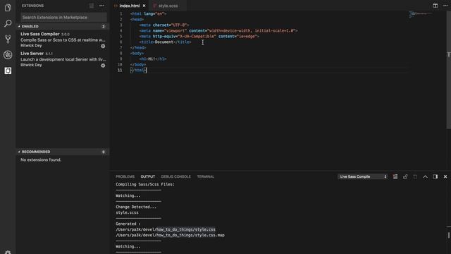 How to compile scss/sass files in VS Code automatically! (+live page preview) смотреть онлайн