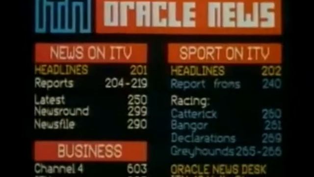 Oracle Page 200 ITV Teletex Service Advert early 80s смотреть онлайн