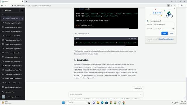 Combining a nested list without affecting the key and value direction in python смотреть онлайн