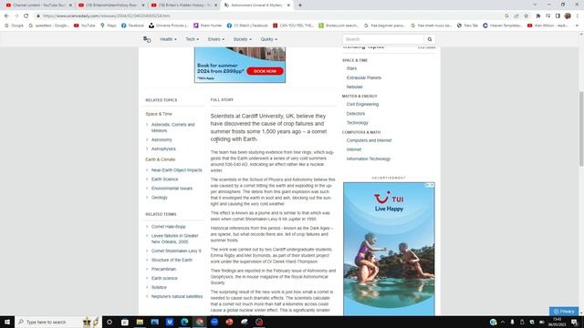 Tree Ring Comet Evidence. Reading newspaper reports and scientific articles on 500's comet debris. смотреть онлайн