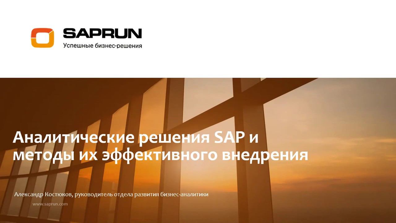 SAPRUN. Аналитические решения SAP и методы их эффективного внедрения