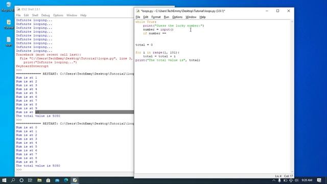 Python Programming for Beginners - #8 for Loops and while Loops (Part 2) смотреть онлайн