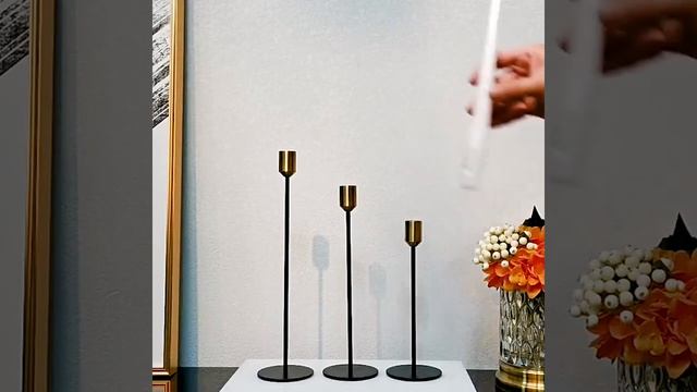 Подсвечник декоративный металлический на ножке в Европейском стиле для свечей, набор из 3 штук смотреть онлайн