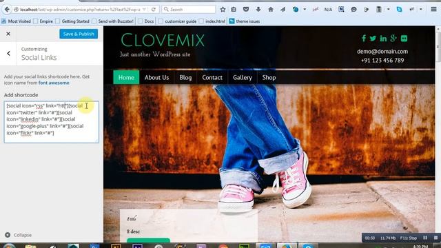 How to use social icon shortcode in clovemix WordPress theme. смотреть онлайн