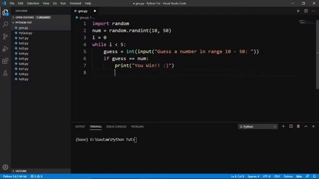 Guess a Number Game in Python || Python programming tutorial смотреть онлайн