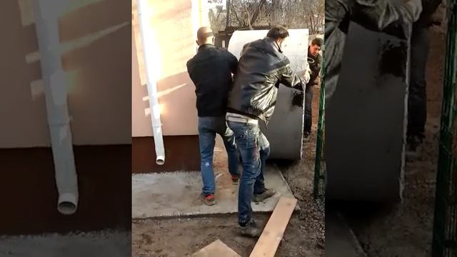 Бурение скважины на воду, этап установка кольца над скважиной смотреть онлайн