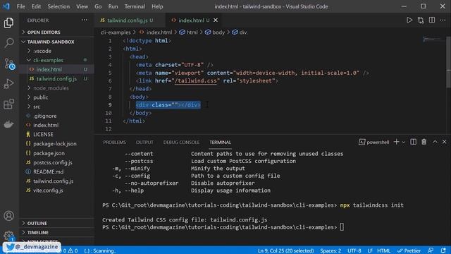 Как работать с TailwindCSS CLI? смотреть онлайн