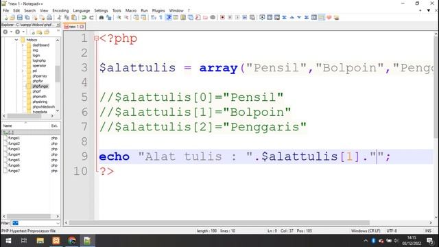 PRAKTEK LANGSUNG DASAR INDEX DI ARRAY PHP смотреть онлайн