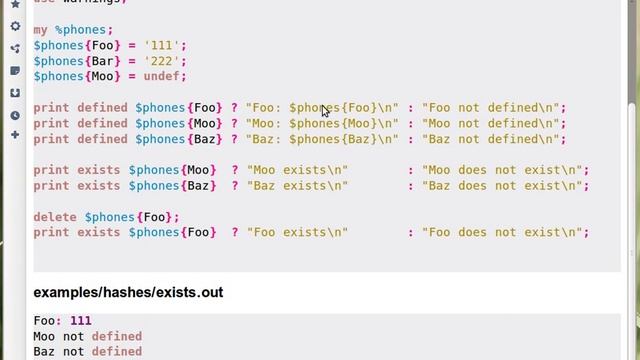 Beginner Perl Maven tutorial: 7.6 - exists delete hash смотреть онлайн