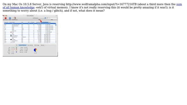 Apple: Why is Java virtual memory reservation so high? Bug? смотреть онлайн