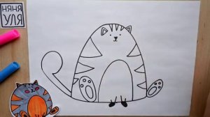 Как рисовать кота котика Няня Уля Рисование для детей