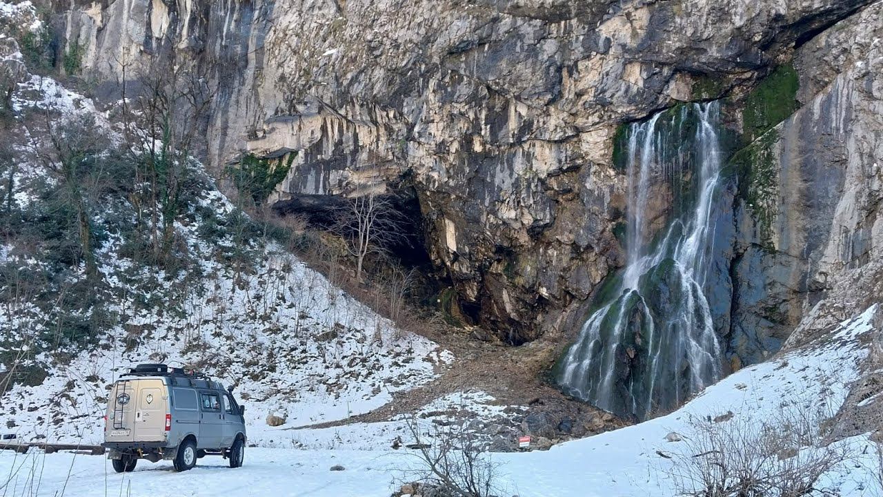 Гегский водопад. Водопад влюблённых. Ущелье реки Бзыбь. Пиццунда. Восьмой день путешествия. Абхазия. смотреть онлайн